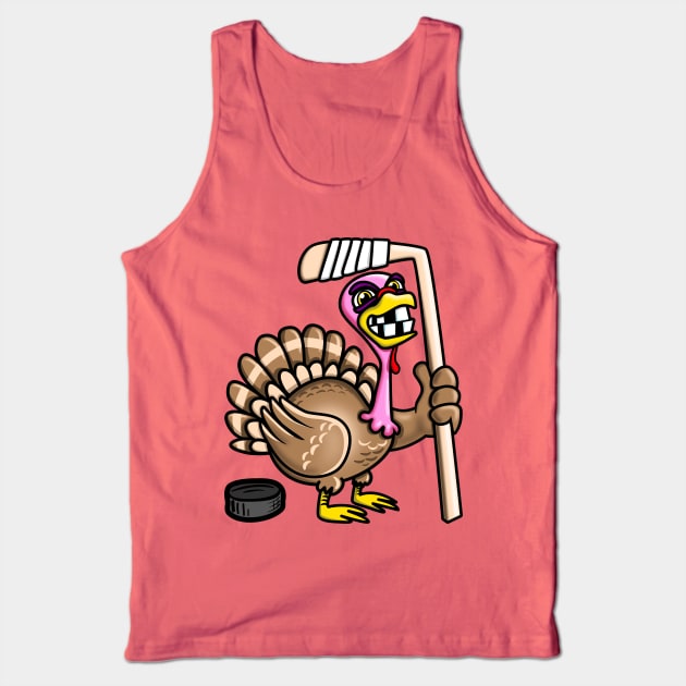 Funny Hockey Turkey Tank Top by PnJ